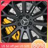 Car Sticker Mercedes Benz Wheel Center Cap 4pcs Black 75mm Hubcap For Mercedes W204 W211 W205 W212 Amg W203 W213 W124 W176 W177