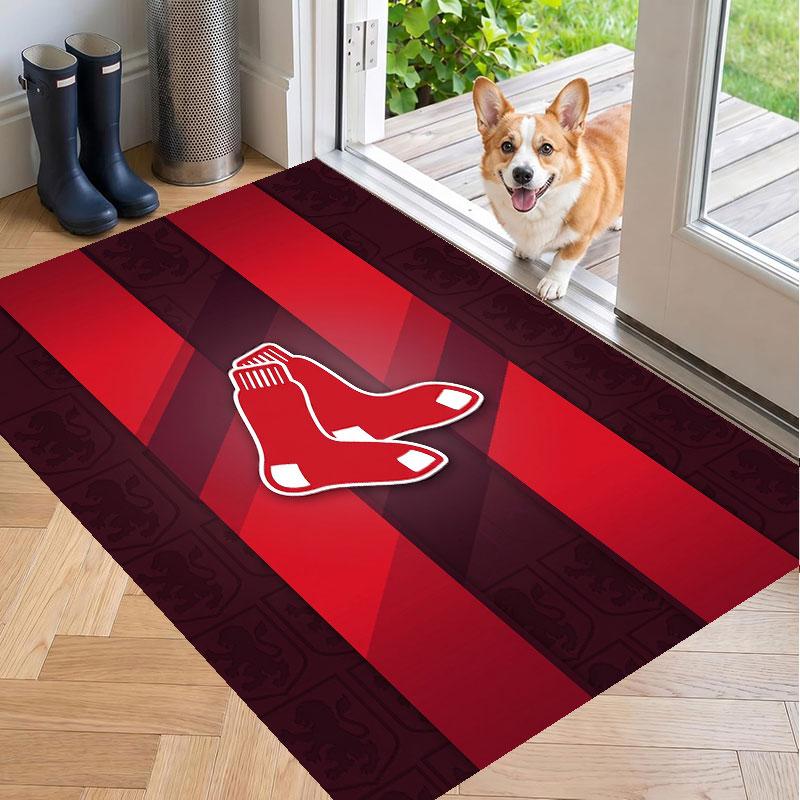 Soft Floor Carpet Boston Red Sox Pattern Area Rug Decorative Mat For Home Room Decoration