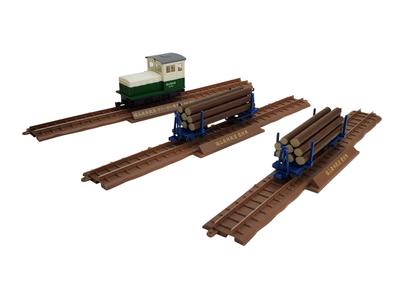 Collezione Ferroviaria Collezione Ferro Colore Bicolore Carro per Legname Set da 3 Pezzi A Diorama
