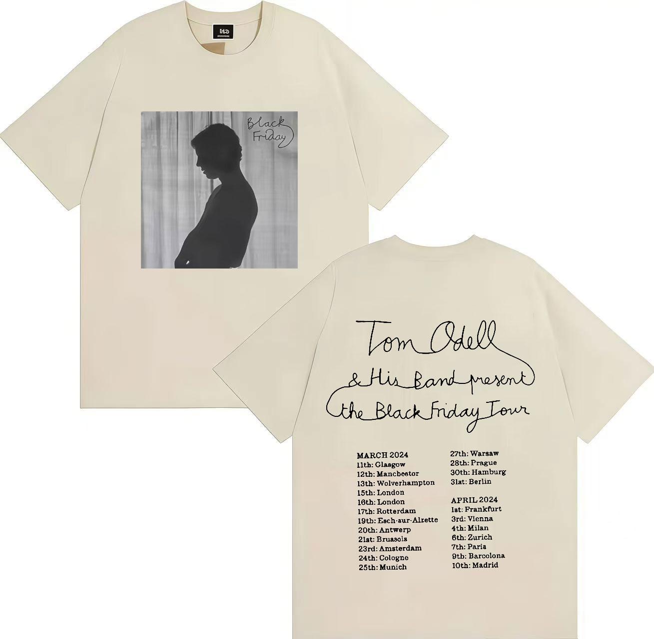 

Fashionable Tom Odell A Wonderful Life T-shirt Hip-hop Cotton Loose O-neck Loose Street Casual Summer 100% Pure Cotton T-shirt 4XL
