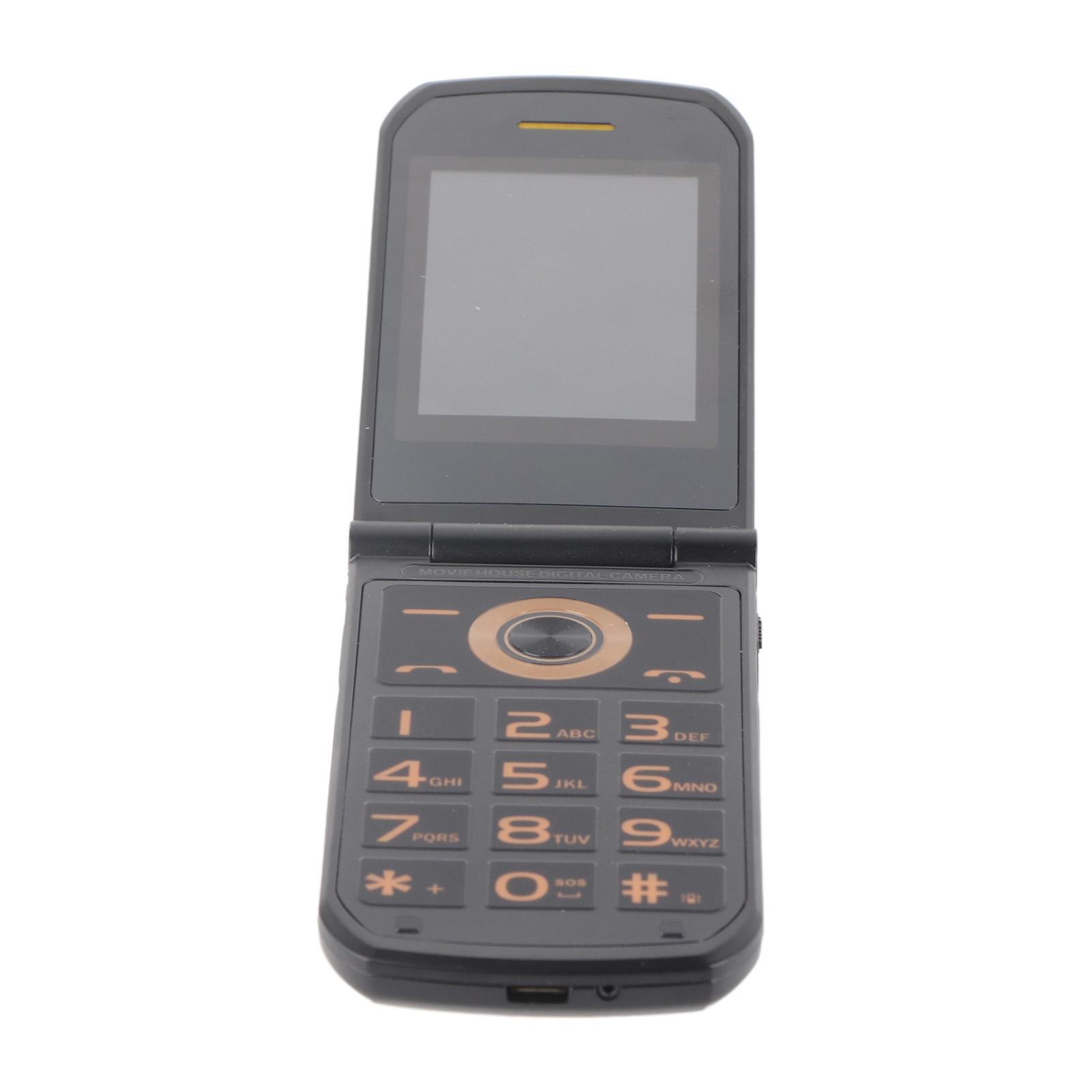 

K21 2G Senior Big Button Flip Cell Phone 2.4-дюймовый экран Flip Mobile Phone с мощным фонариком чёрный