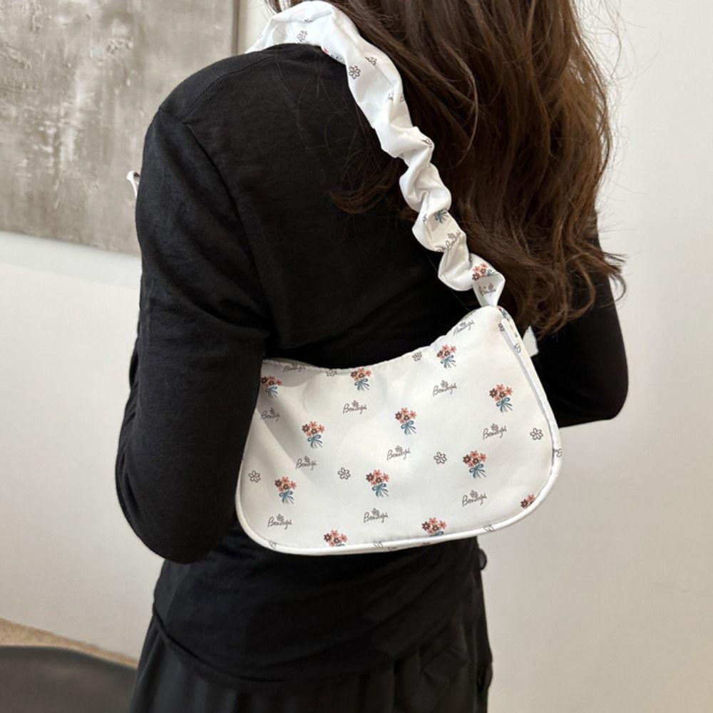 Large Capacity Sweet Canvas Bag Bow Lovely Tote Bag Korean Style Printing Shoulder Bag Outdoor