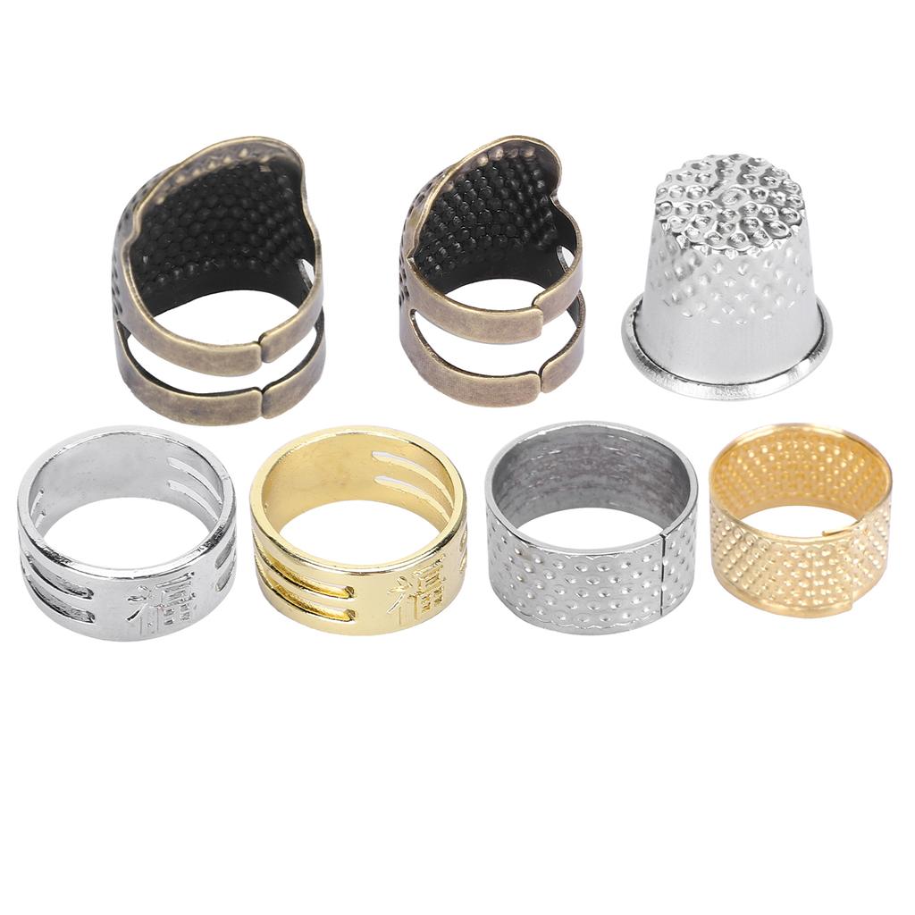 7 ks Šicí náprstek prsten mosazný chránič prstu pletení vyšívání ochrana konečků prstů