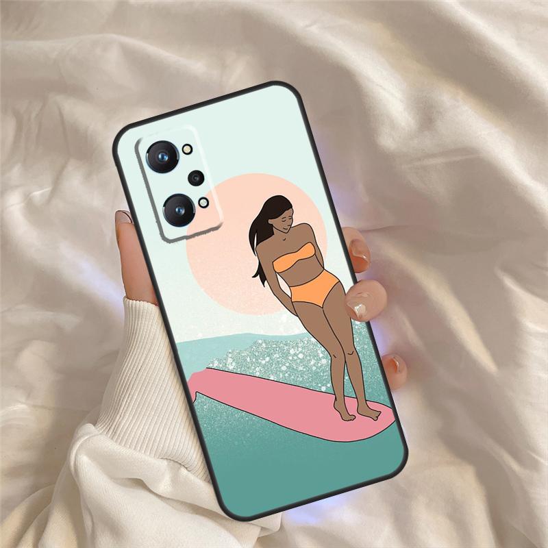 Surfing Art Surf Girl Case For Realme 15 Pro GT7 GT6 C67 C65 C63 C61 C55 C53 C51 C35 C71 C75 11 12 13 14 Pro Plus