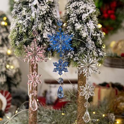 Water Droplet Crystal Style Christmas Tree Acrylic Snowflake Acrylic Pendant Christmas