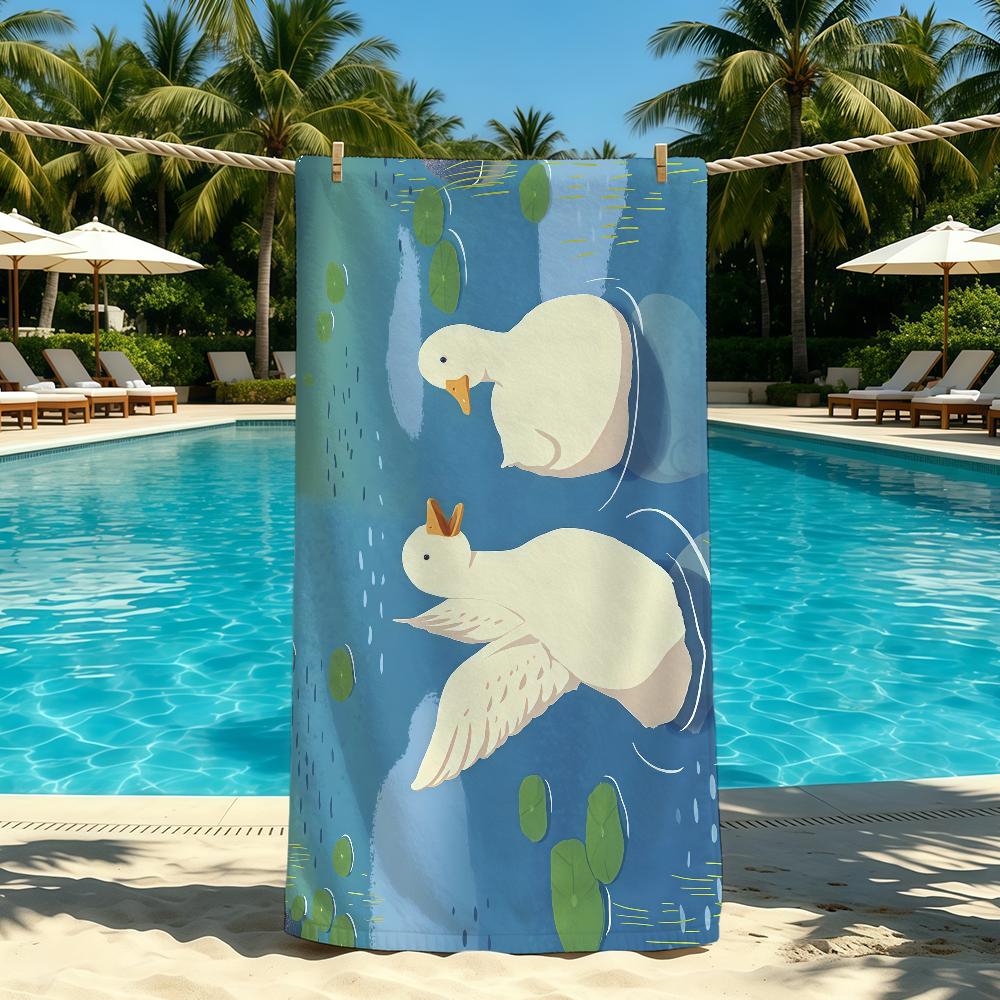 Enten-Cartoon Süßes Handtuch Für Outdoor-Camping Strandhandtuch Super Saugfähig Schnelltrocknend Sommerhandtuch