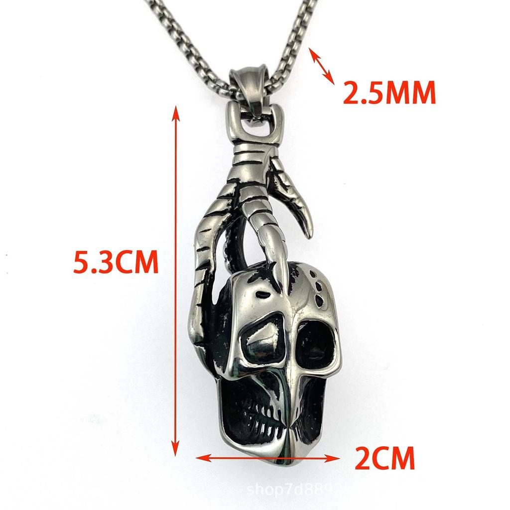 Halloweenowa Osobowość Orli Pazur Czaszka Stal Nierdzewna Wisiorek Hip Hop Wszechstronny Tytanowa Stal Naszyjnik Łańcuch do Swetra