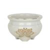Hasegawa Buddhist Altar Incense Burner, Ceramic Incense Burner, White Gold Lotus, 4.0
