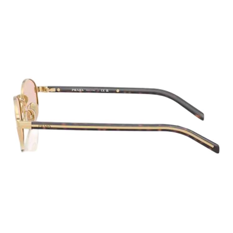 Prada Logo Elegant Design Metal Oval Sunglasses Women sunglasses Gold PRB53S5AK50V