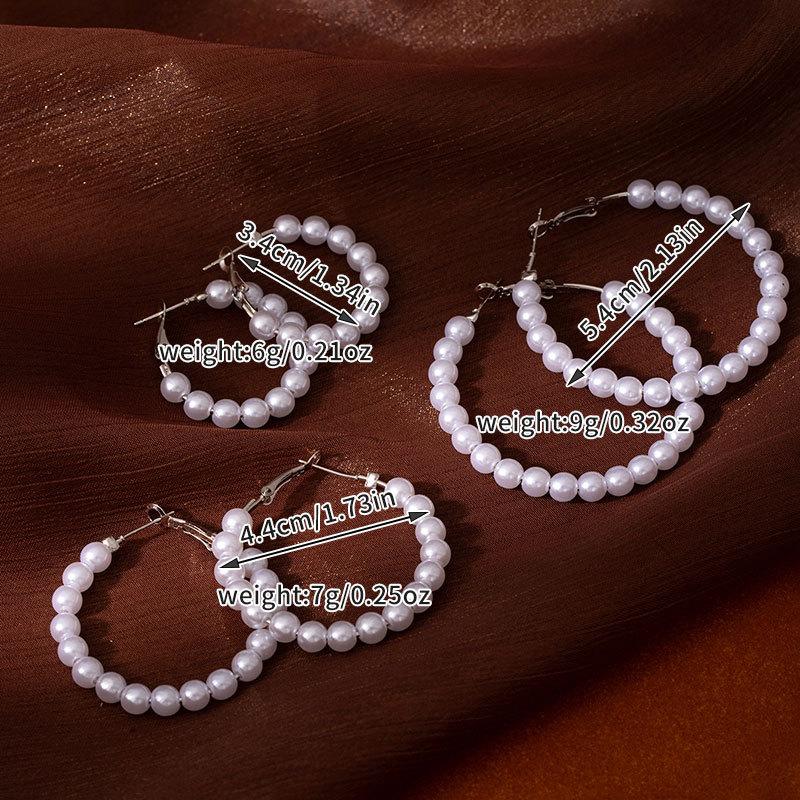 Premium Pearl Earrings Show Face, Thin And Light Luxury Versatile Earrings, Women'S Exaggerated Nightclub Earrings, Large Ring Ear Jewelry