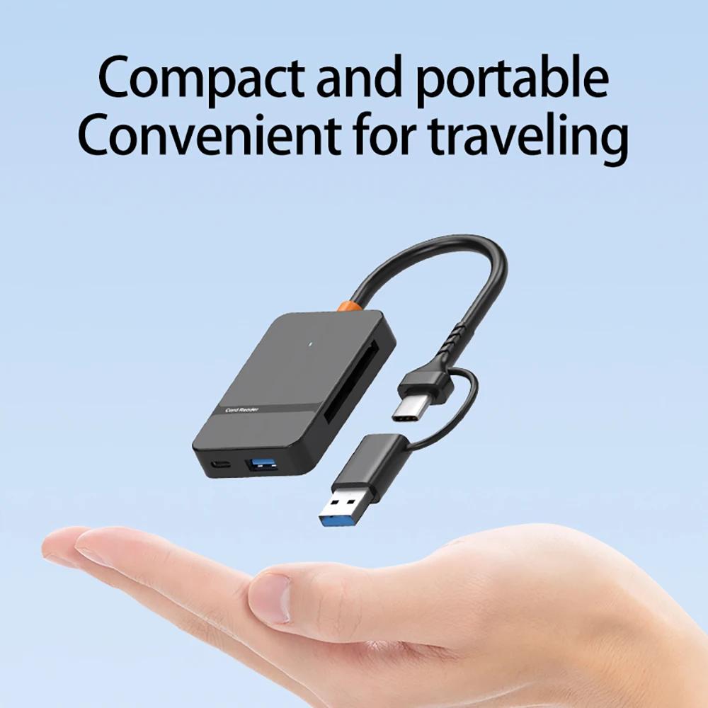 8 In 1 Card Reader USB3.0 Type C To SD TF CF MS Memory Card Adapter Multi-functional Card Reader 5Gbps High-speed Transmission