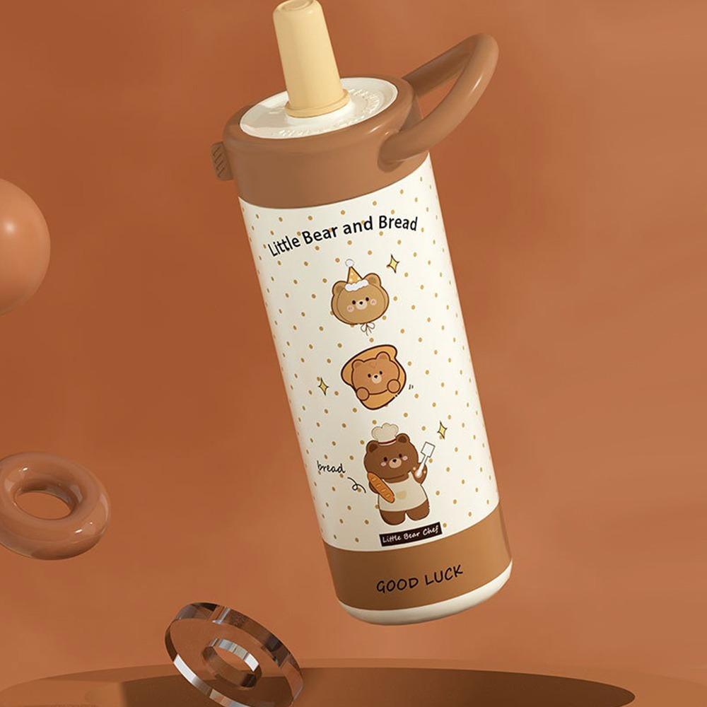 

Непроливающийся Мультяшный Термостакан 304 Нержавеющая Сталь Стакан с Соломинкой Прочный Стакан для Воды bear