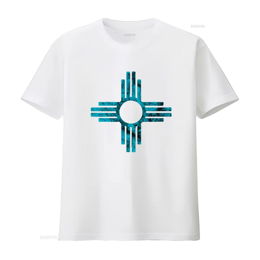 New Mexico T Shirt Zia symbol distressed vintage Washed Soft Slightly homme fashion Comfortable Top For Everyday Wear