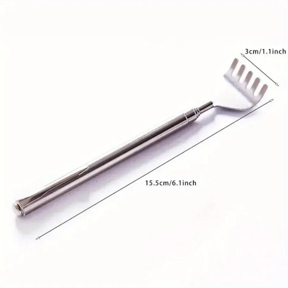Extendable Back Scratcher Tool – Stainless Steel Pocket Massager with Clip for Elderly & Limited Mobility