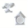 2Pcs Birdhouse Silicone Mold Set Includes One Heart-Shaped Hanging House Mold and Three Bird Molds Spring Home Wall Decorations