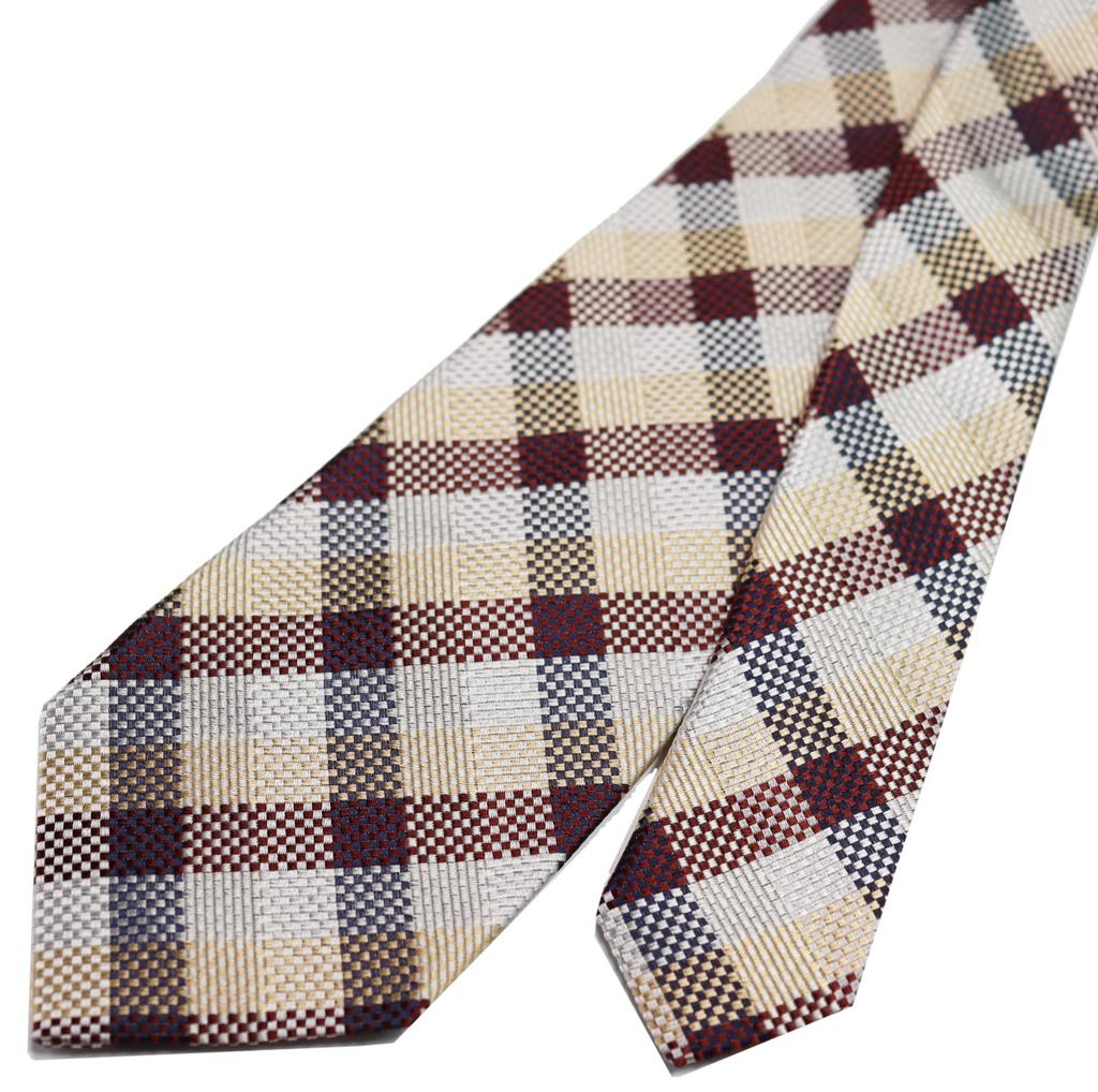 [Michiko London] Italienischer Stoff, Hergestellt in Japan, Stoff in Italien Krawatte, Marke KOSHINO, Karomuster, 100% Seide, Geschenk, Präsent, Herren, Damen,