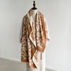 Womens Faux Cashmere Shawl Floral Thick Winter Warm Cape Office Air Conditioner Wrap