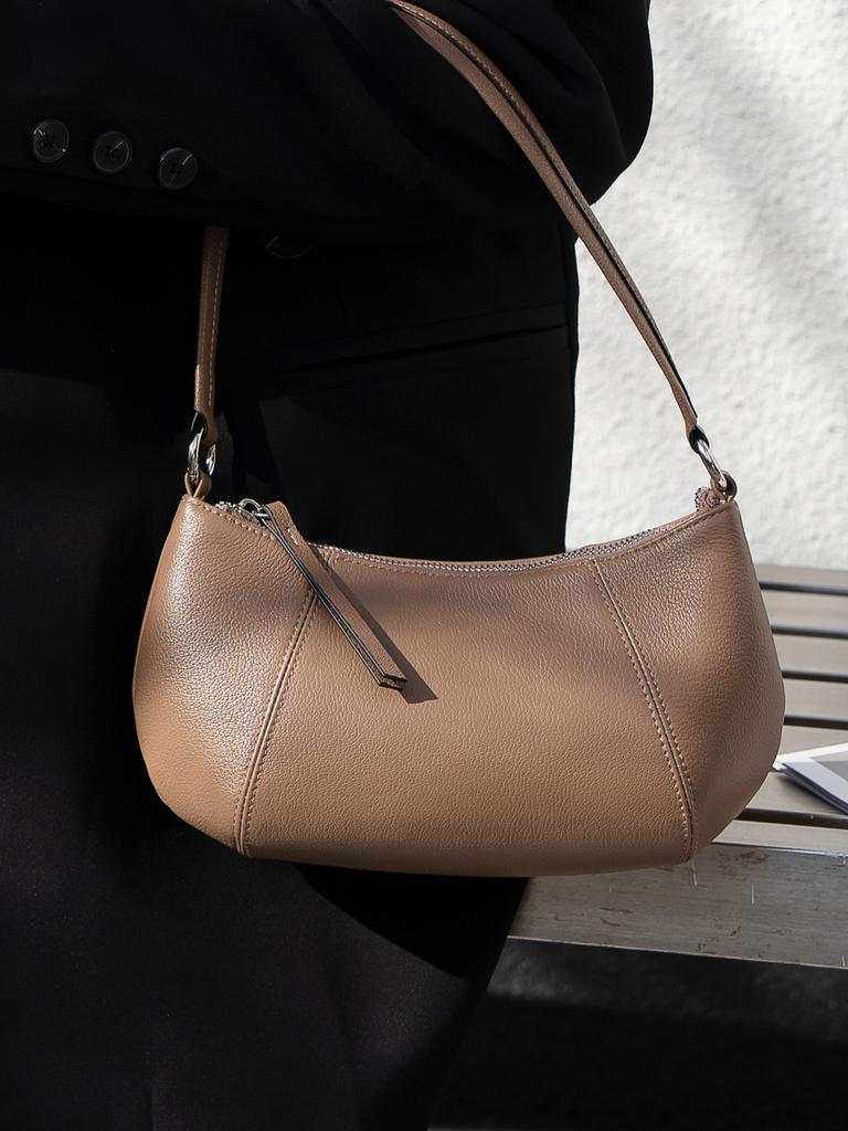 Genuine Leather Women's Crossbody Bag Lightweight Small Shoulder Handbag Portable Commuter Phe Purse for Daily Travel