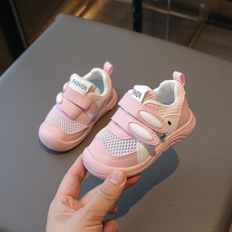

Весна и лето новая мода милый кролик детские туфли для малышей мальчиков и девочек на липучке мультяшные детские сетчатые туфли одинарные туфли 16