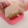 Double Layer Travel Jewelry Case PU Zipper Stotage Boxes Fashion Jewelry Display Box  for Home