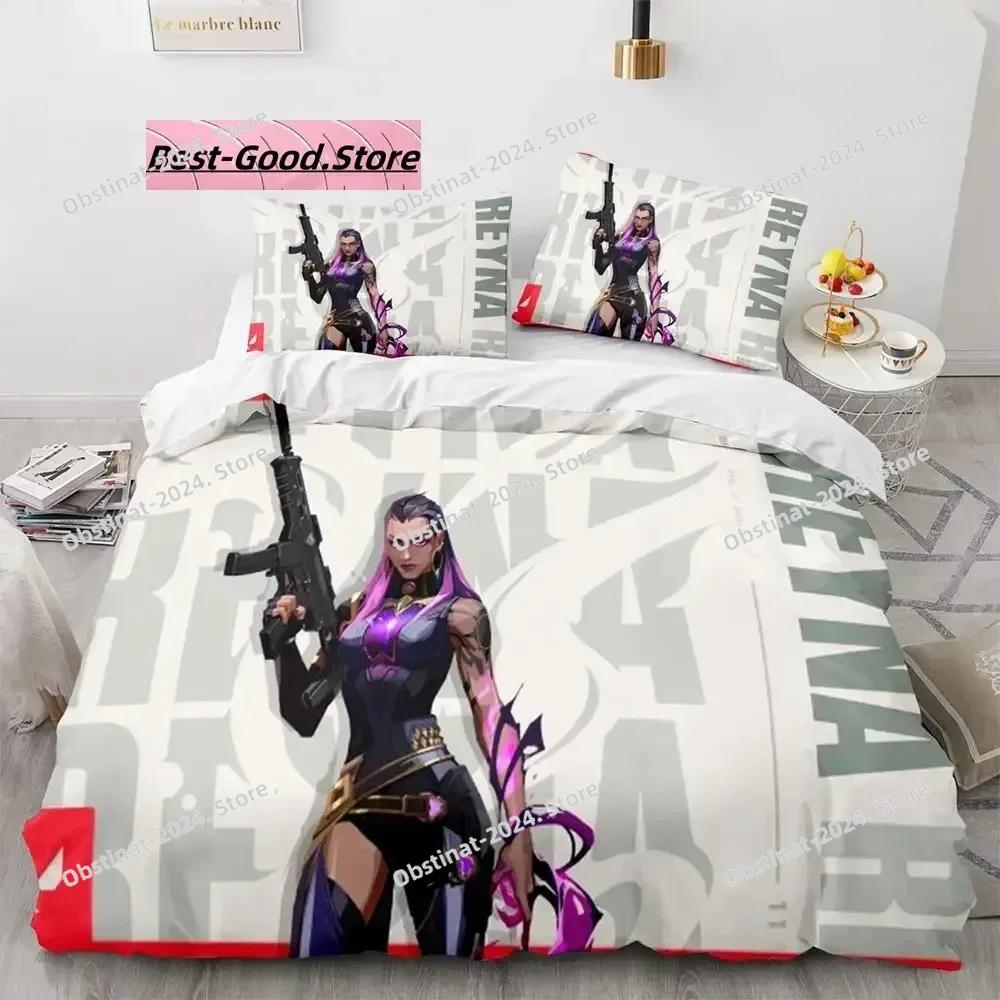 Gaming Valorant Beding Set Single Twin Ful Quen King-Sized Dimensionsd Dimensions Bed Linen Set Aldult Kid Bedrom Duvetcover Sets 3D Print Anime 039