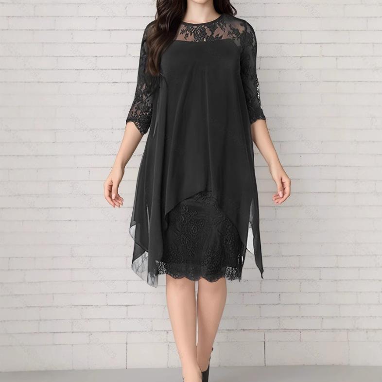 Fashion Chiffon Hollow Out Loose Casual Dress Women Summer Plus Size Women Clothing Ladies Dresses Robe Femme