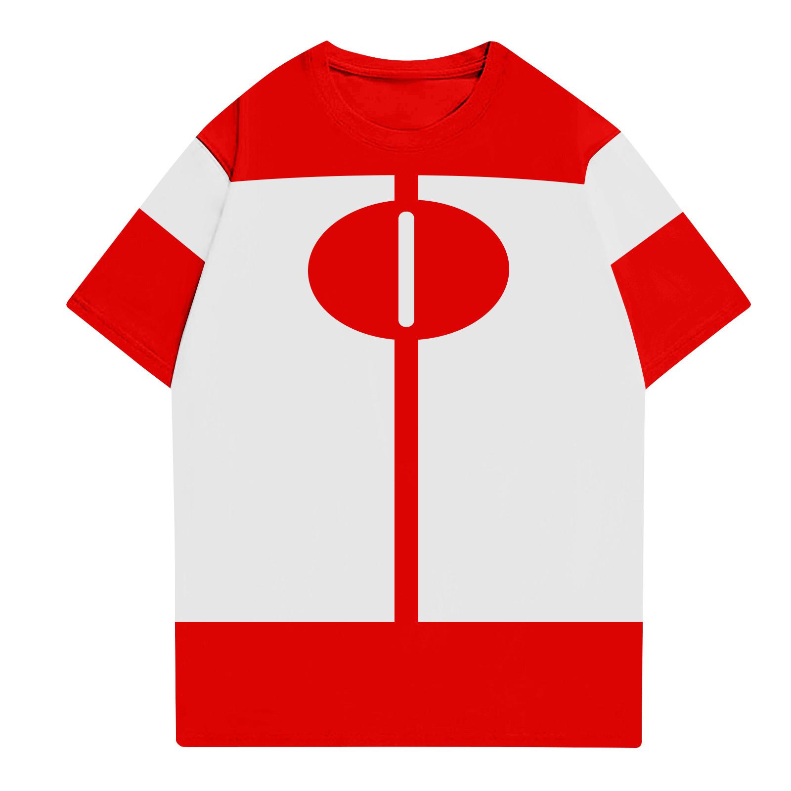 

Модные топы Aldult с круглым вырезом и коротким рукавом для работы, принтованные топы для лета M красный