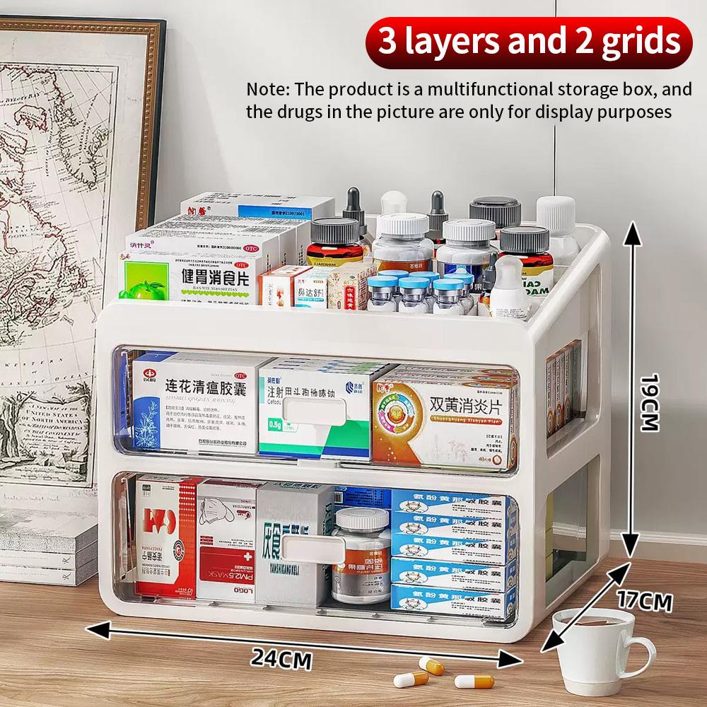 Large Capacity Home Medical Storage Box, Multi-layer Drawer Type Medicine Organizer, Multifunctional Drug Storage Cabinet for Ho