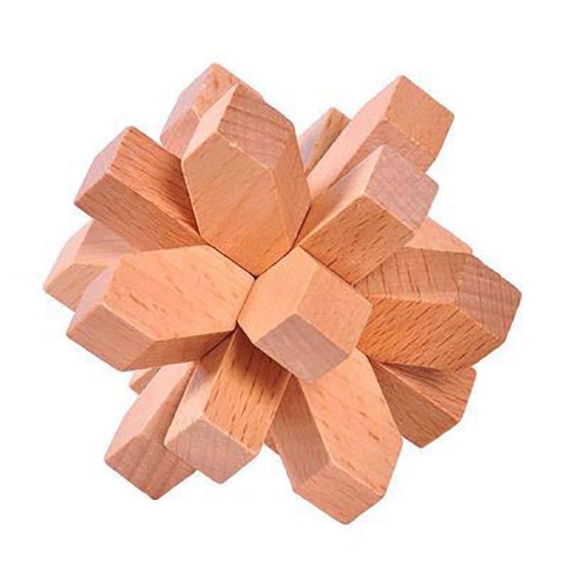 Beechwood Kongming Lock & Luban Puzzle Set for Kids - Wooden Mortise and Tenon Toy