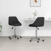 Vidaxl Swivel Dining Chairs, 2 Pcs, Black, Faux Leather