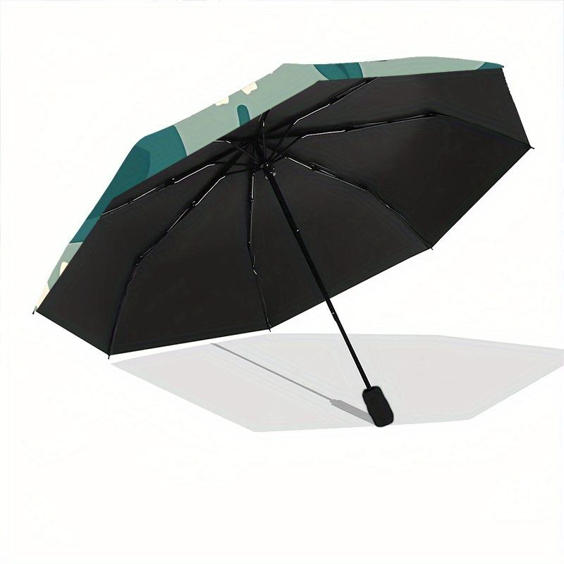 1pc Floral Pattern Automatic Open/close Folding Compact Umbrella, 8-Rib Sturdy Canopy, Lightweight Portable, Everyday Use, Gift, Outdoor Umbrella, Tra