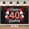 A 2D flat banner with a vibrant design specially created for a 40th birthday celebration event made of polyester material