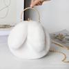 Plush rabbit bag female oblique cross Korean version cute portable fluffy bag autumn and winter new rabbit ear clip bag clip bag