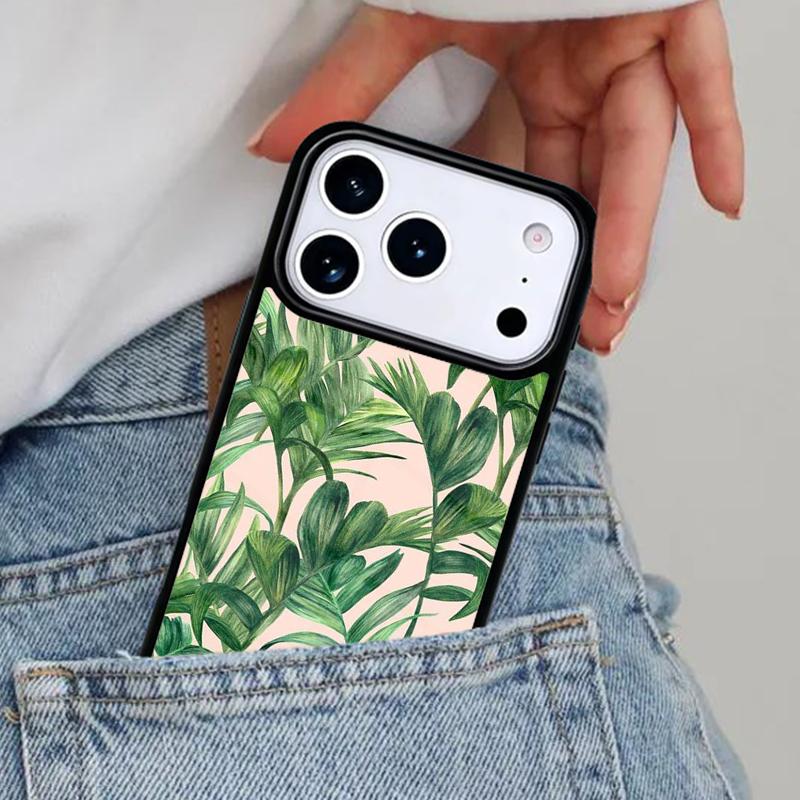 Palm tree Leaves Plant Flower Phone Case for iPhone 17ProMax 12 13 14 15 16e 17 Pro Max Plus Air Cover