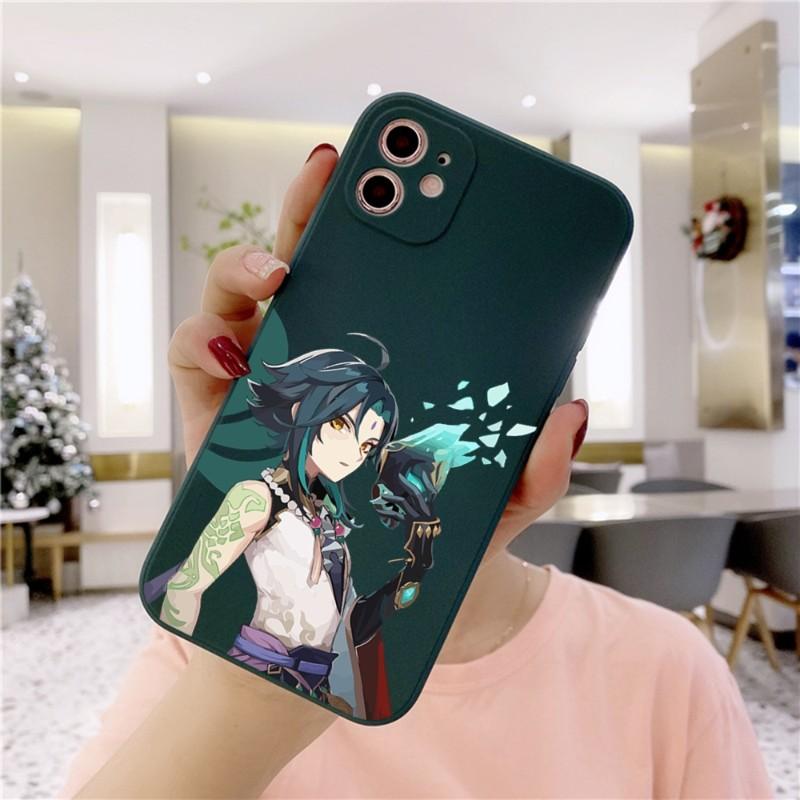 Genshin Design Phone Case For IPhone 14 11 12 13 Pro Max X XR XSMax 6 6S 7 8 Plus SE 2022 Soft Square Color Phone Cover