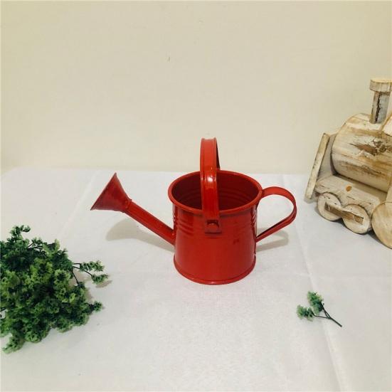 Kettle Ornament Drop-resistant Opening Design Creative Decorative Galvanized Iron Flower Planting Pot Watering Can Home Garden ADM
