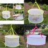 Foldable Clothes Drying Mesh Basket With Large Diameter For Home Use And Socks Air Drying