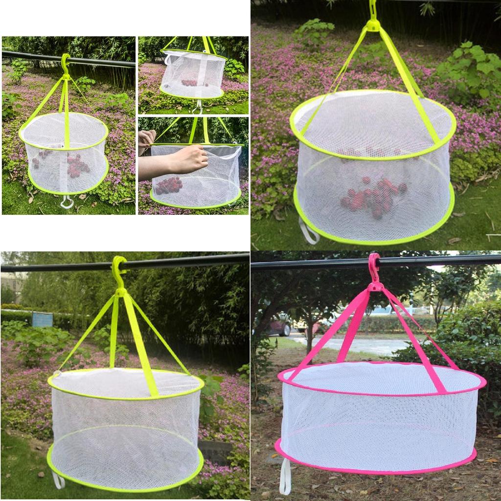 Foldable Clothes Drying Mesh Basket With Large Diameter For Home Use And Socks Air Drying