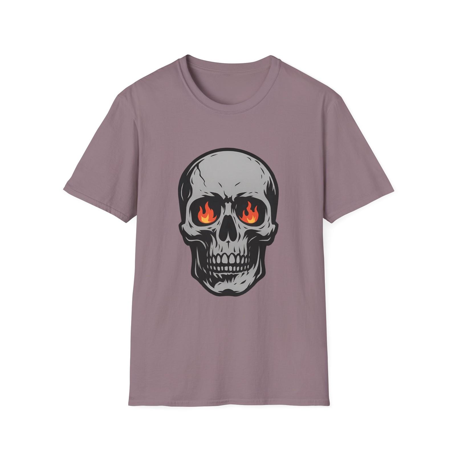 Unisex Softstyle T-Shirt Skull Fire Death Dark Gothic S