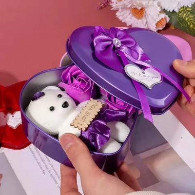 Valentinstag Rose Liebe Geschenkbox Bär Seife Romantisches Muttertagsgeschenk Hochzeit Geburtstag Blume Raumdekoration Heimpartyzubehör