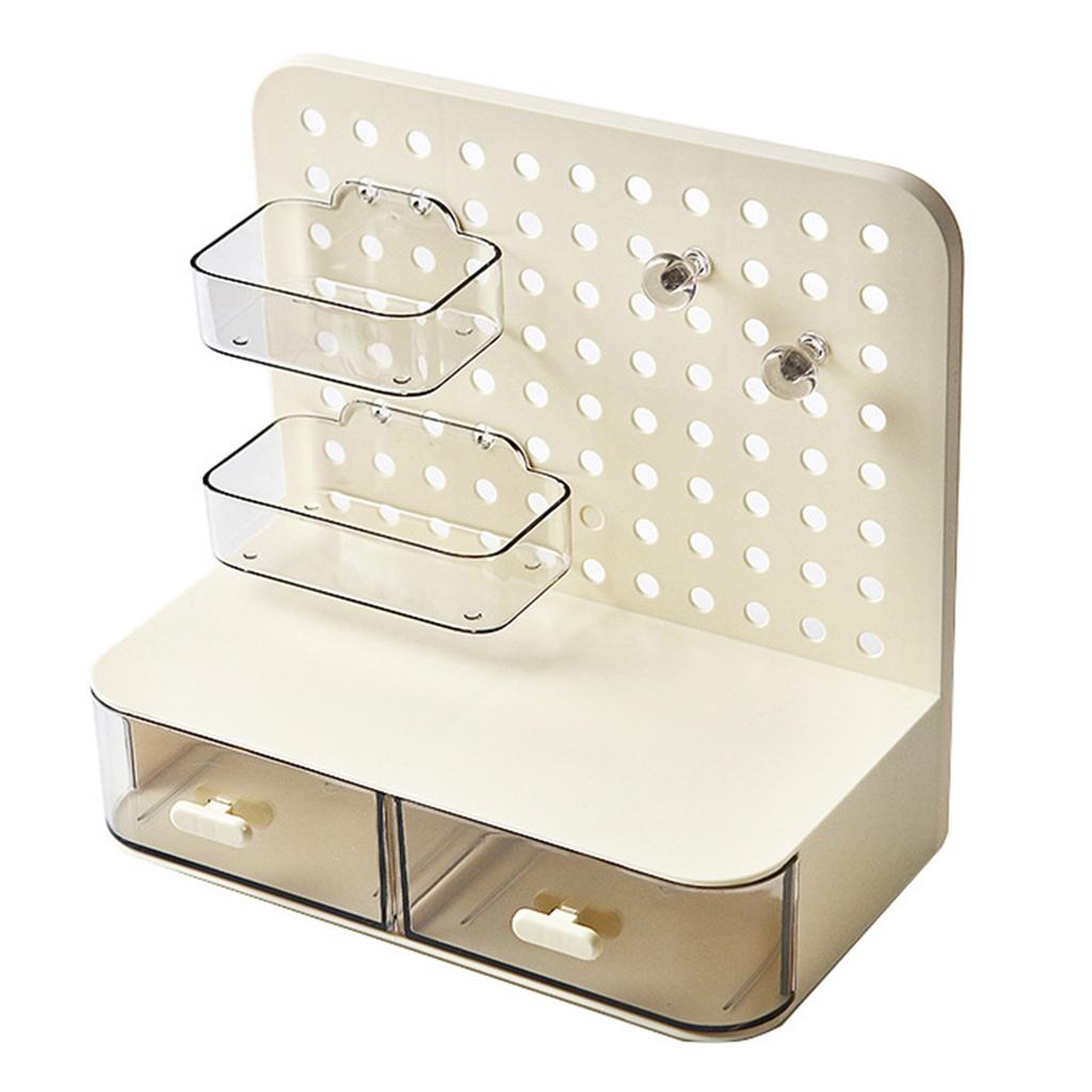 Pegboard Desktop   Simple Multifunctional Plastic Storage Rack with Drawers for Stationery Headbands