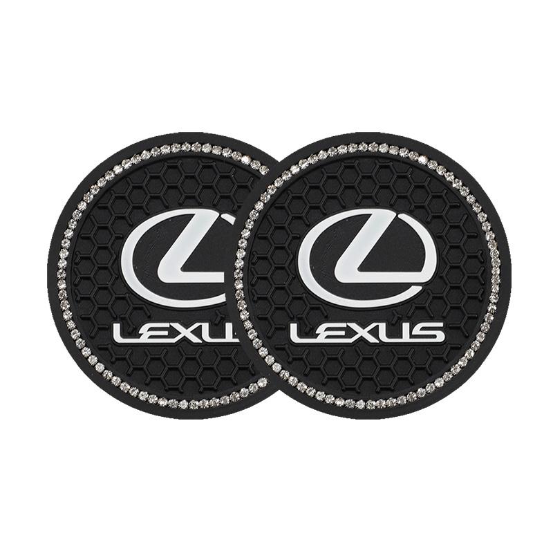 2Pcs Silicone Car Cup Mats Anti Noise Coaster Auto Accessories For Lexus F-SPORT ES RX NX LS UX LM LX GX LC RZ IS CT GS RC HS
