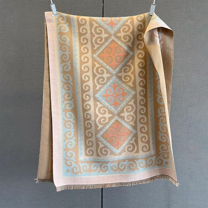New Simple Geometric Pattern Printed Scarf Autumn and Winter Warm Skin-friendly Fashion Versatile Multi-functional Scarf Shawl Women
