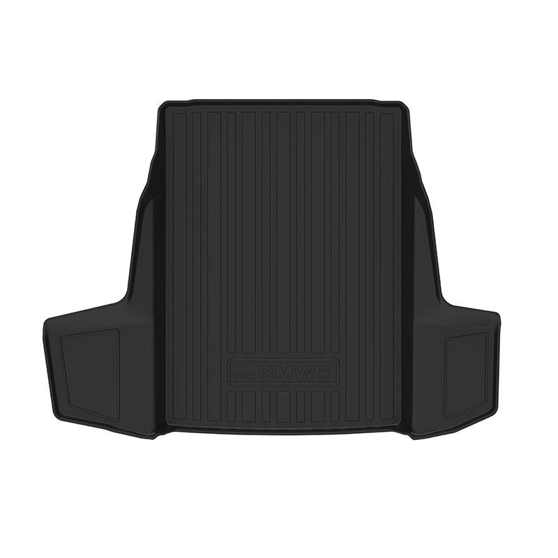 Compatible TPE Trunk Mat for 2024 BMW 5 Series: Eco-Friendly, Waterproof, Wear-Resistant, Carbon Fiber Pattern.