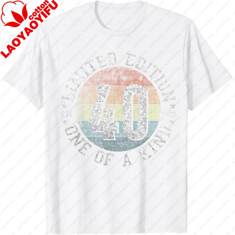 Limited Edition 40 Vintage One of A Kind Summer Men TShirt Birthday Gift for Him Party Wear 1986 Retro Unisex Casual Tops