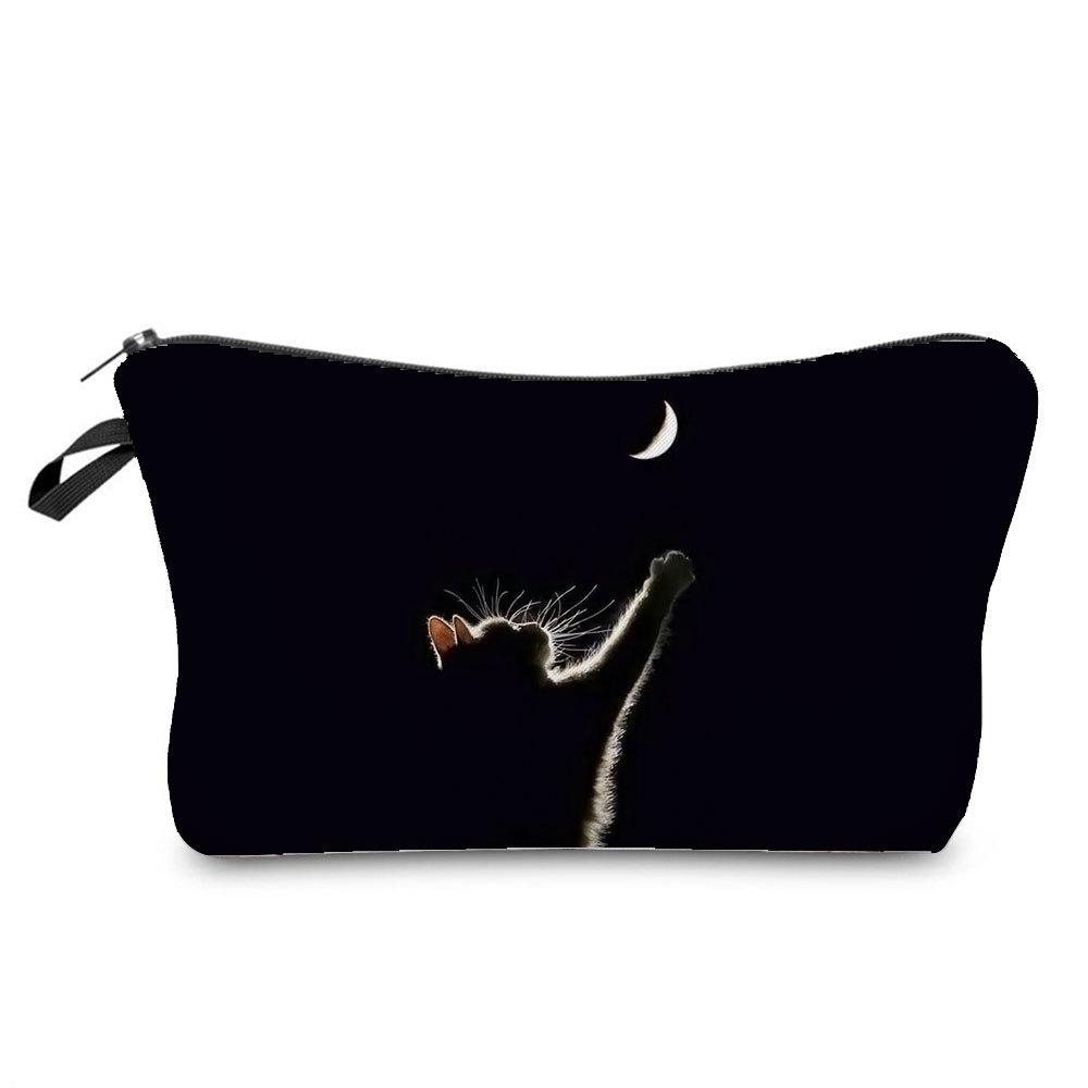 Women Cat Print Cosmetic Bag Toiletries Organize Travel Storage Case  6421