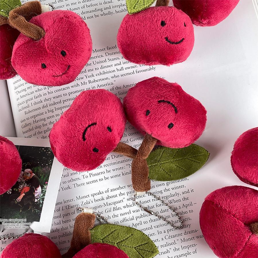 Cherry Plush Pendant Keychain - Cute Fruit Doll Bag Ornament