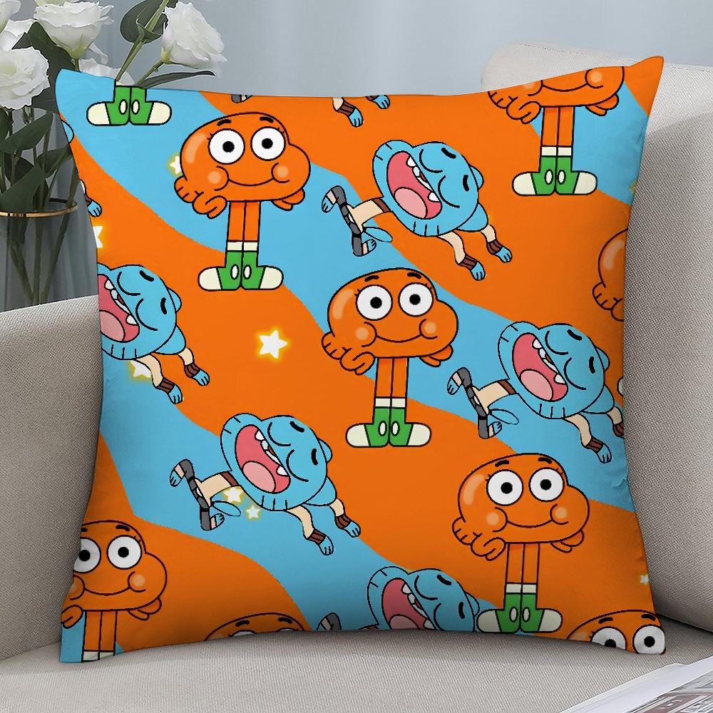 Animation Amazing World Gumball Pillow Case Short Plush Sofa Decorative Gift Home Double-sided Printing Cushion