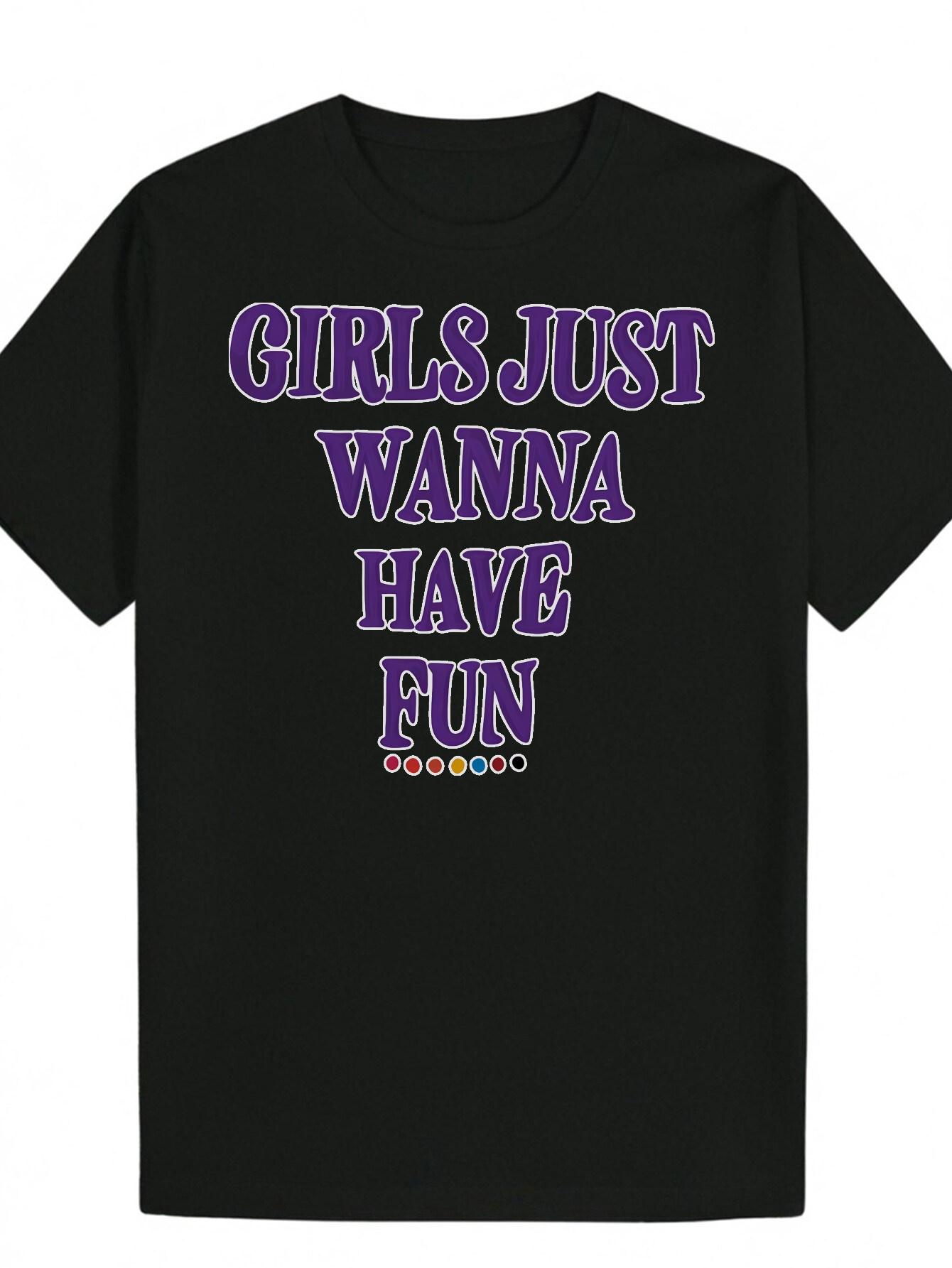

Casual Summer T-shirt - People Just Wanna Have Fun Graphic S