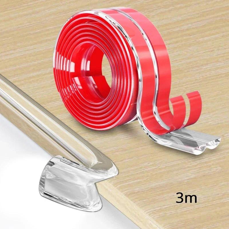 

3M Transparent Bumper Strip Coffee Table Corner Protective Pad Transparent Household Corner Edge Protectors 15mmX15mm&3M&3.3mm
